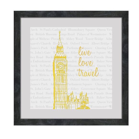 2 Pc. Live Love Travel Foiled Eiffel Tower/Big Ben Wall Hanging Set - Picture 5 of 6